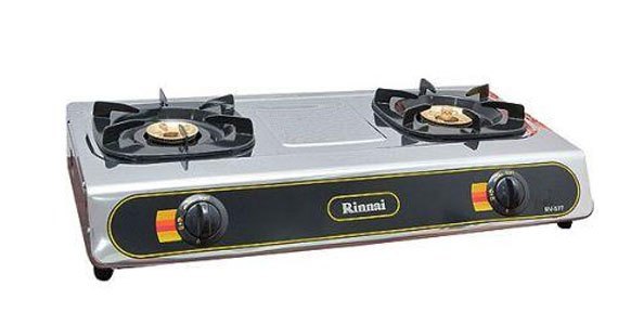 Bếp gas Rinnai RV-577BK được thiết kế mặt bếp bằng thép không gỉ